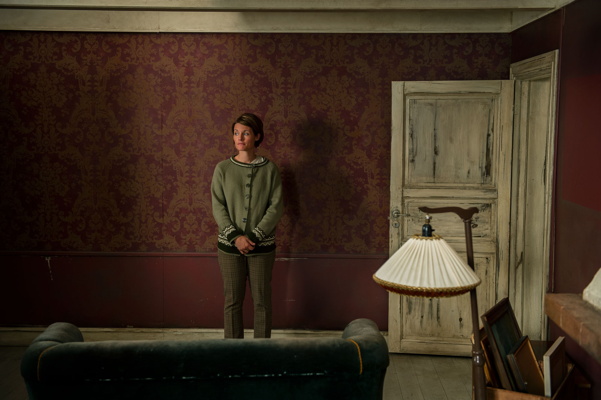 Pernille Sørensen awaiting in between scenes. Stills from the childrens feature film Knerten/Twigson.