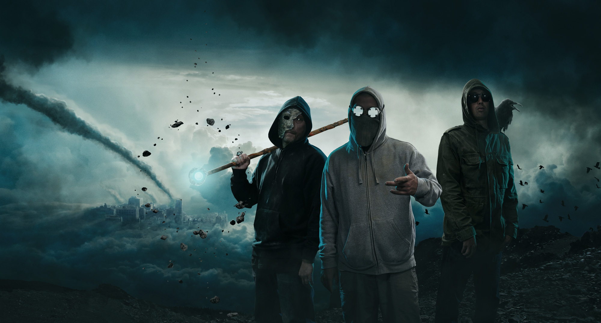 Portrait of hip hop group Hemmelig Sekt. By Håvard Schei.