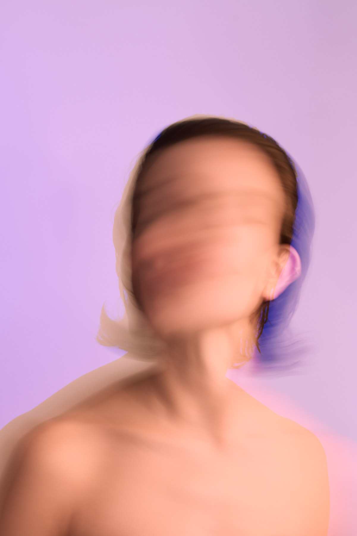 Blurry portrait of Norwegian actress Susanne Karin Moe.